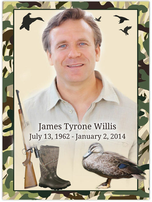Camouflage Funeral Poster Memorial Portrait - The Funeral Program Site