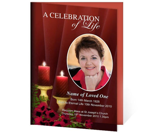 Candlelight A4 Funeral Order of Service Template - The Funeral Program Site