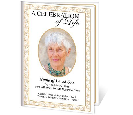 Caramel A4 Funeral Order of Service Template - The Funeral Program Site