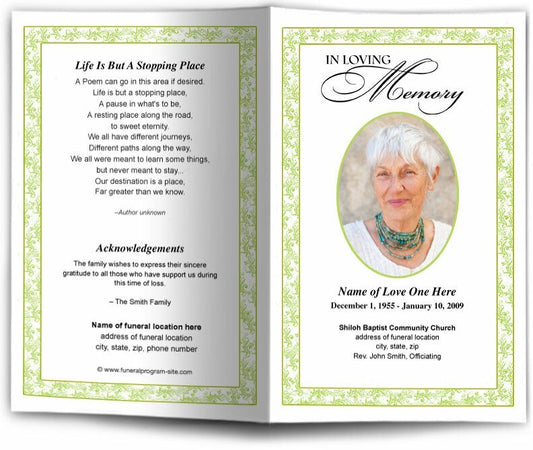 Caramel Funeral Program Template - The Funeral Program Site