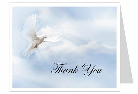 Dove of Peace Thank You Card Template.