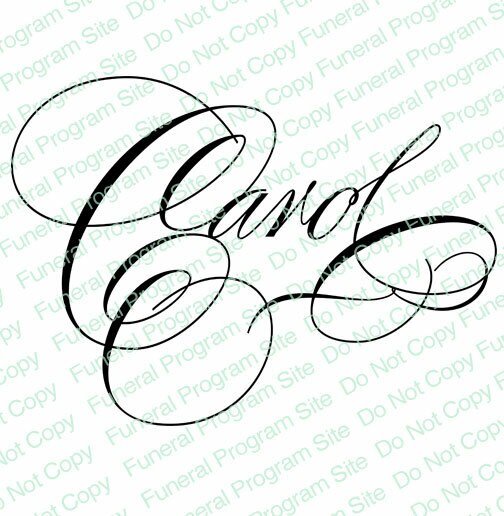 Carol Name Word Art - The Funeral Program Site