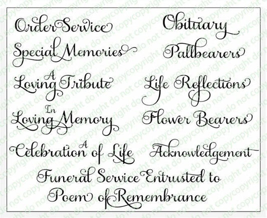 Carole Funeral Program Title Word Art Pack of 12 - The Funeral Program Site
