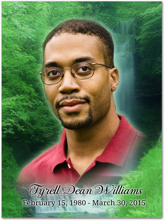 Cascade Funeral Poster Memorial Portrait - The Funeral Program Site