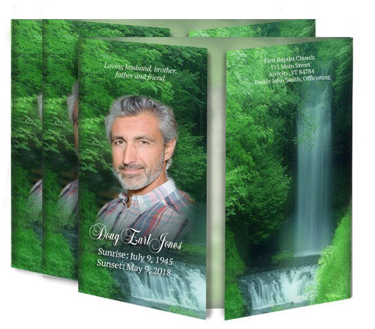 Cascade Gatefold Funeral Program Design & Print (Pack of 50) - The Funeral Program Site
