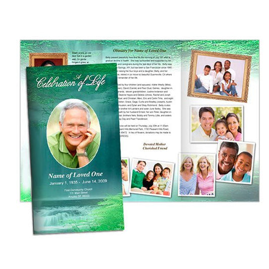 Cascade Trifold Funeral Brochure Template - The Funeral Program Site