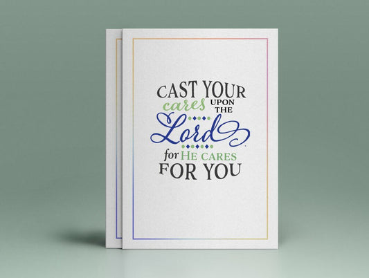 Cast Your Cares Bible Verse Word Art - The Funeral Program Site