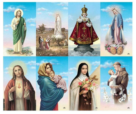 Catholic Mass Assorted Blue Skies Halo Funeral Prayer Card Paper (Pack of 24) - The Funeral Program Site