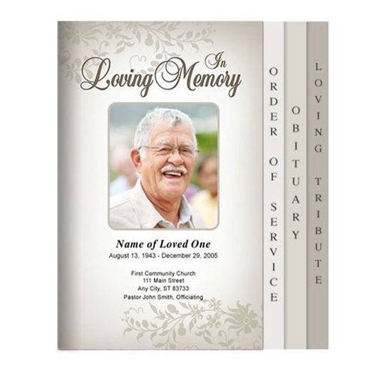 Ceasar 8 - Sided Graduated Funeral Program Template - The Funeral Program Site