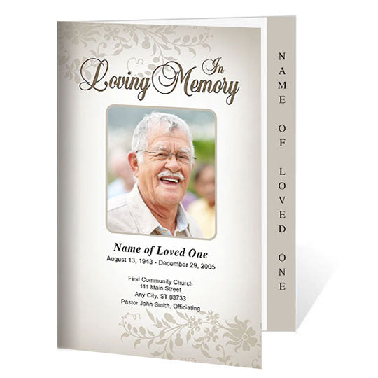 Ceasar 4-Sided Graduated Funeral Program Template.