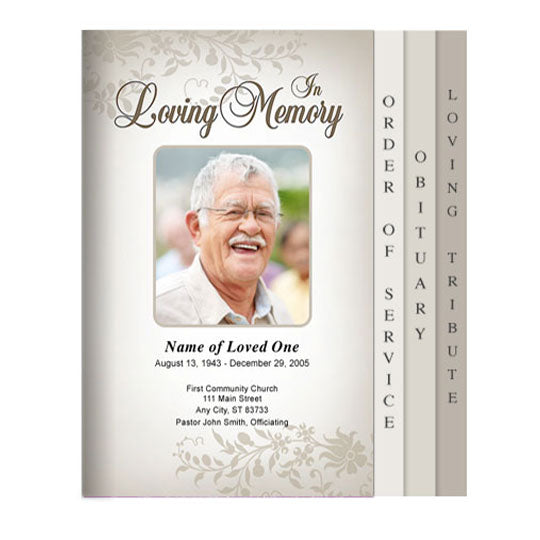 Ceasar 8-Sided Graduated Funeral Program Template.