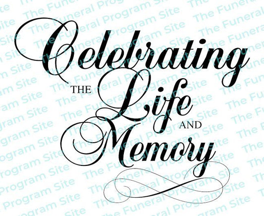 Celebrating Life and Memory Funeral Program Title - The Funeral Program Site