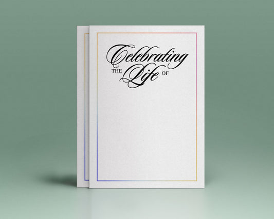 Celebrating The Life Of Funeral Program Title.