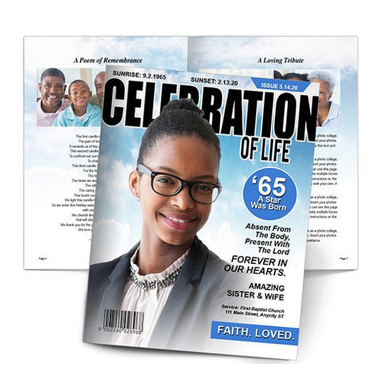 Celebration of Life Magazine Style Funeral Booklet Template - The Funeral Program Site