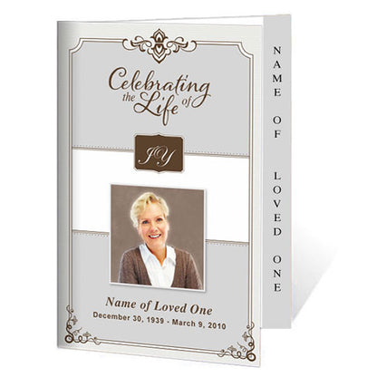 Celebrity 4-Sided Graduated Funeral Program Template.