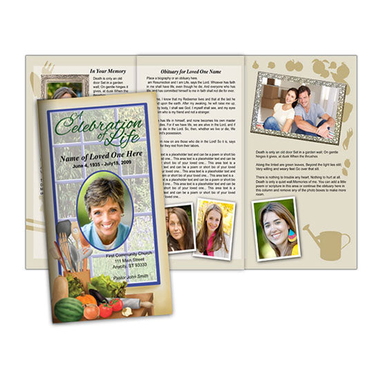 Chef TriFold Funeral Brochure Template.