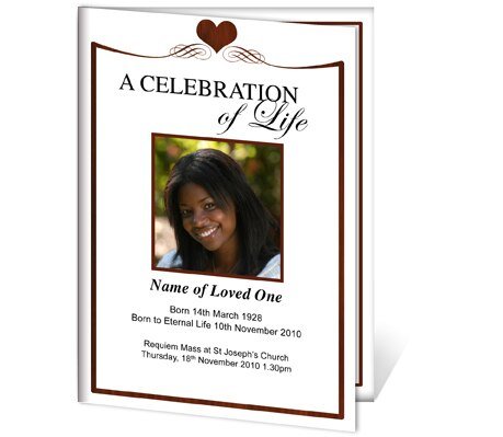 Cherish A4 Funeral Order of Service Template - The Funeral Program Site