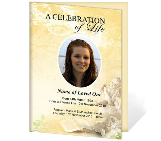 Cherub A4 Funeral Order of Service Template - The Funeral Program Site