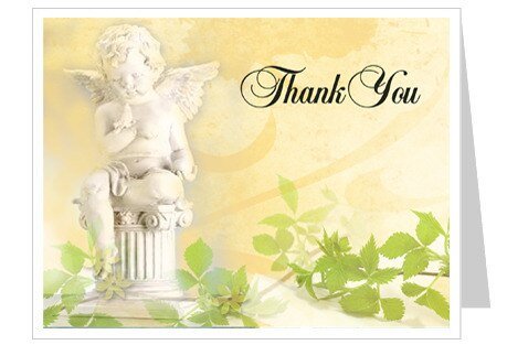 Cherub Thank You Card Template - The Funeral Program Site