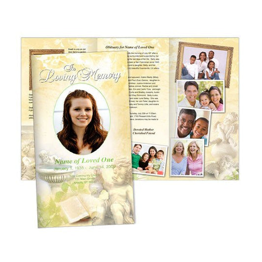 Cherub Trifold Funeral Brochure Template - The Funeral Program Site