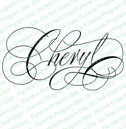 Cheryl Name Word Art - The Funeral Program Site