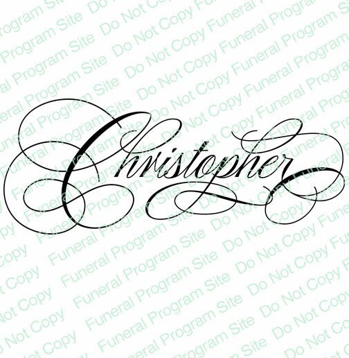 Christopher Word Art Name Design - The Funeral Program Site