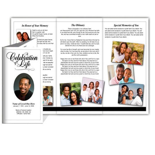 Classic TriFold Funeral Brochure Template - The Funeral Program Site