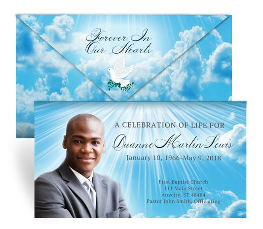 Cloudscape Envelope Program Done For You Design & Print (Pack of 50) - The Funeral Program Site