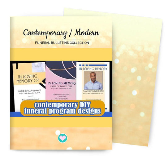 Contemporary Modern Printable Funeral Program Catalog - The Funeral Program Site