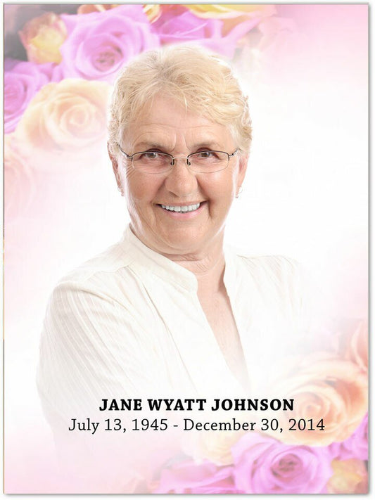 Coral Funeral Poster Memorial Portrait - The Funeral Program Site