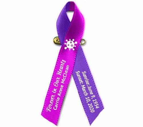 Corona Virus Covid - 19 Awareness Memorial Ribbon - Pack of 10 - The Funeral Program Site
