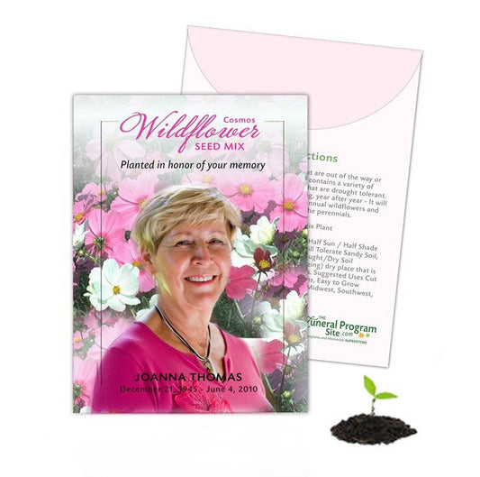 Cosmos Custom Wildflower Seed Packet (Pack of 10) - The Funeral Program Site