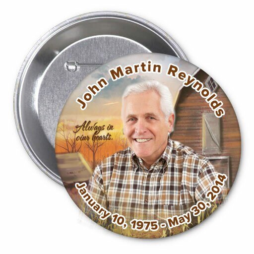 Country Barn Memorial Button Pin (Pack of 10) - The Funeral Program Site