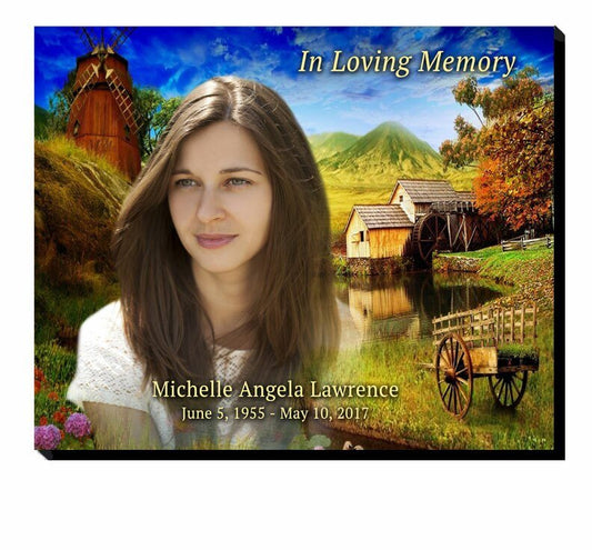 Country Landscape 20x16 Memorial Plaque - The Funeral Program Site
