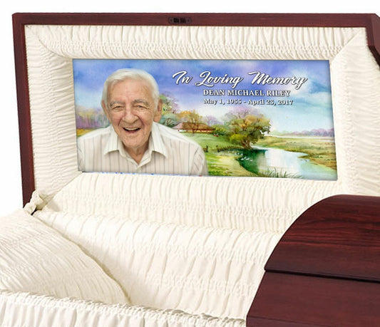 Country Watercolor Casket Head Panel Insert - The Funeral Program Site