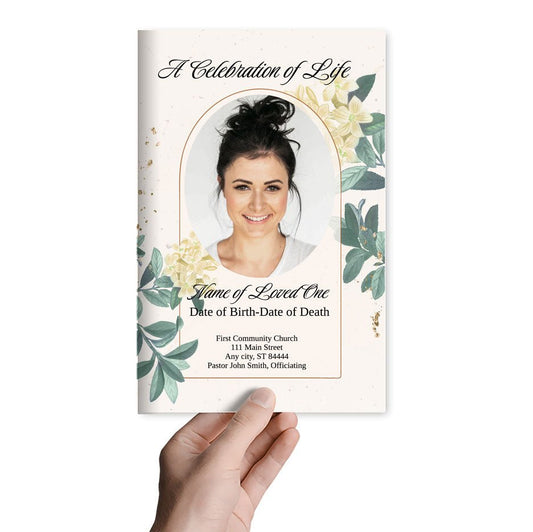 Cream Online Funeral Program Template - The Funeral Program Site