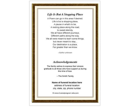 Creative 4 - Sided Graduated Funeral Program Template - The Funeral Program Site