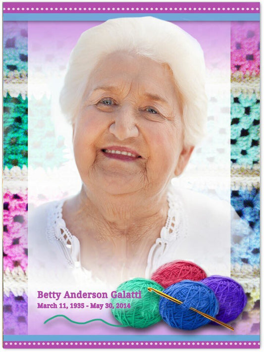 Crochet Funeral Poster Memorial Portrait - The Funeral Program Site