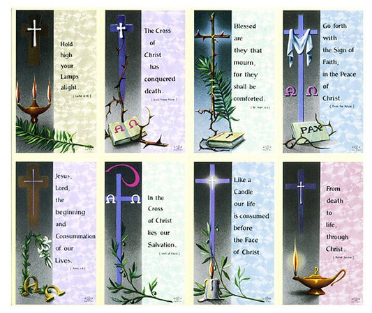Cross Verse Assorted Cross Funeral Prayer Card Paper (Pack of 24) - The Funeral Program Site
