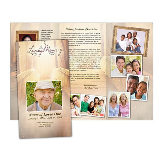 Crossing Trifold Funeral Brochure Template - The Funeral Program Site