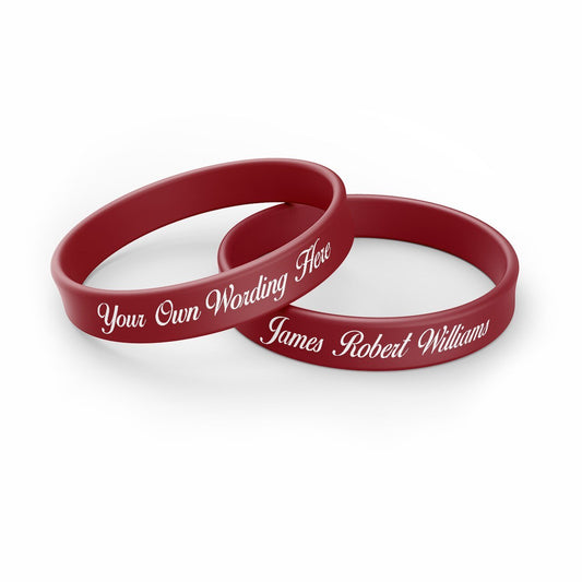 Custom In Loving Memory Silicone Bracelet - Your Wording (Pack of 10) - The Funeral Program Site