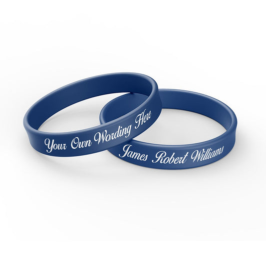 Custom In Loving Memory Silicone Bracelet - Your Wording (Pack of 10) - The Funeral Program Site
