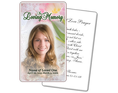 Pearls Funeral Prayer Card Template