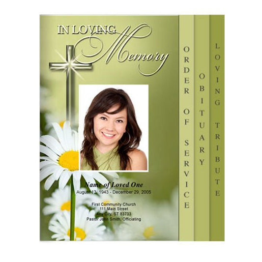 Daisy 8 - Sided Graduated Program Template - The Funeral Program Site