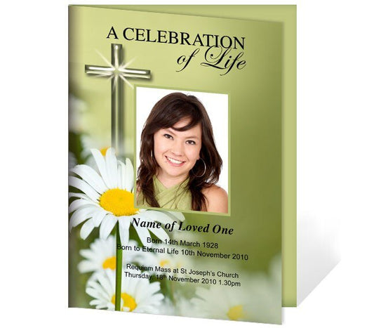 Daisy A4 Funeral Order of Service Template - The Funeral Program Site
