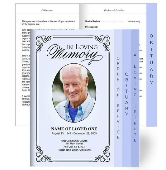 Dallas 8 - Sided Graduated Program Template - The Funeral Program Site