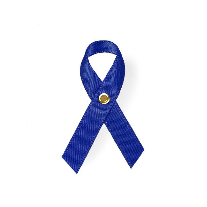 Dark Blue Cancer Ribbon, Awareness Ribbons (No Personalization) - Pack of 10 - Celebrate Prints