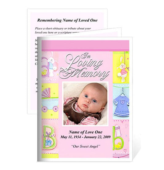 Darling Small Memorial Card Template - The Funeral Program Site