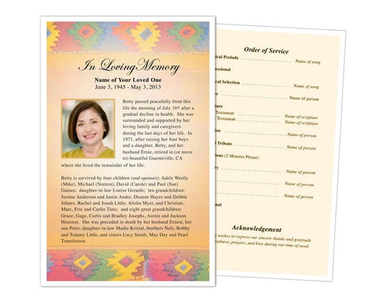 De Colores Funeral Flyer Template - The Funeral Program Site