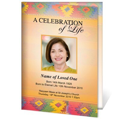DeColores A4 Funeral Order of Service Template - The Funeral Program Site